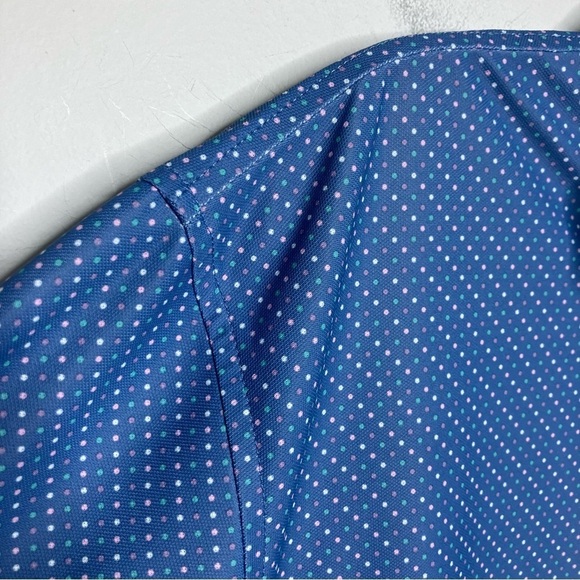 Peter Millar summer comfort multicolor polka dots polo shirt blue size large - Picture 4 of 8